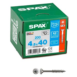 SPAX® Universalschrauben T20 Senkkopf Edelstahl A2 0197000450403 4,5 mm x 40 mm, 200 St.