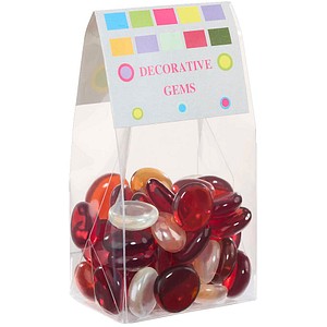GLOREX Muggelsteine rot, braun, transparent Glasnuggets Ø 20,00 mm, 200,0 g, 1 Pack