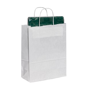 VP Papier-Tragetaschen Toptwist weiß 24,0 x 31,0 cm, 50 St.