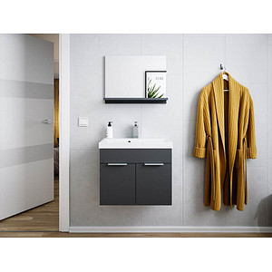 POSSEIK Badmöbel-Set 2-teilig LAGO grafit 59,9 x 35,0 x 51,0 cm