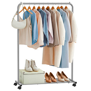 SONGMICS Rollgarderobe grau Metall 91,0 x 158,0 cm, 1 St.