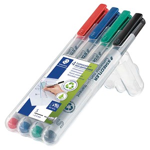 STAEDTLER Lumocolor Folienstifte-Set farbsortiert non-permanent, 4 St.