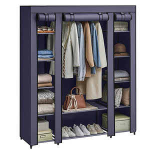 SONGMICS Stoffschrank, LSF003I02 blau 150,0 x 45,0 x 175,0 cm, 1 St.