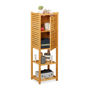 relaxdays Beistellregal braun 35,0 x 29,0 x 113,0 cm, 1 St.