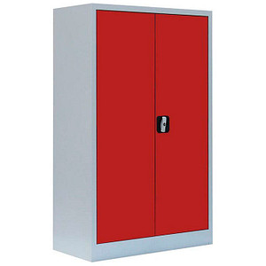 LÜLLMANN Stahlschrank 530294 feuerrot, lichtgrau 2 Fachböden 80,0 x 38,3 x 120,0 cm, aufgebaut, 1 St.