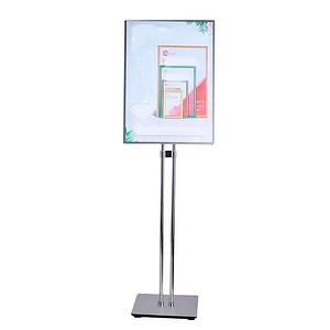 LMG Infoständer silber DIN A2, DIN A3 42,0 x 1,5 x 70,0-100,0 cm, 1 St.