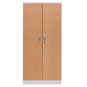 Gürkan Stahlschrank 100107 lichtgrau, buche 4 Fachböden 92,0 x 42,0 x 195,0 cm, aufgebaut, 1 St.