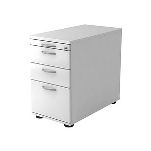 HAMMERBACHER Solid SC40 Standcontainer weiß 4 Auszüge Stahl-Bügelgriff chrom 42,8 x 80,0 x 72,0 - 76,0 cm