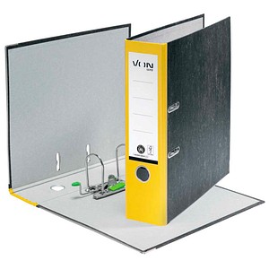 VON LEITZ Ordner gelb mamoriert Karton 8,0 cm DIN A4, 1 St.