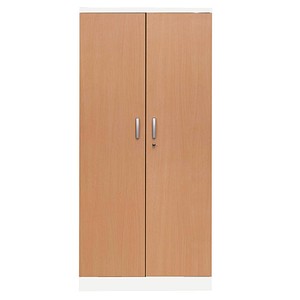 Gürkan Stahlschrank 100113 verkehrsweiß, buche 4 Fachböden 92,0 x 42,0 x 195,0 cm, aufgebaut, 1 St.