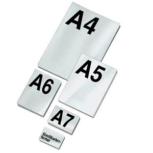 LMG Laminierfolien-Set glänzend für A4, A5, A6, A7, Kreditkartenformat 80 und 125 micron, 500 St.