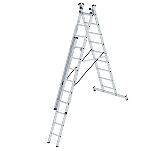 MUNK Vielzweckleiter 11108 silber 3x 9 Sprossen, H: 671,0 cm