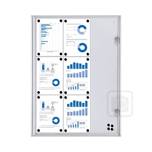Showdown® Displays Schaukasten Economy XS silber 9x DIN A4 71,1 x 2,6 x 96,3 cm, 1 St.