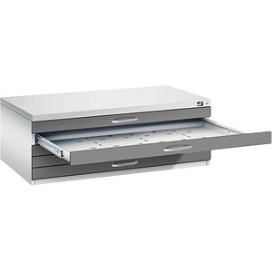 CP 7100 Planschrank lichtgrau, stahlgrau 5 Schubladen 110,0 x 76,5 x 42,0 cm, 1 St.
