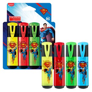 maped SUPERMAN Textmarker farbsortiert, 4 St.