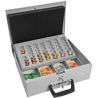 Wedo Geldkassette 146321Z, Größe 3, schwarz, 25 x 9 x 19 cm, 7 Münzfächer,  mit Zahlenschloss – Böttcher AG