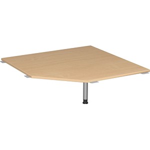 geramöbel Verbindungsplatte höhenverstellbar Flex buche, silber fünfeckig 122,5 x 122,5 x 68,0 - 80,0 cm