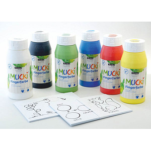 KREUL MUCKI Power Pack Fingerfarben farbsortiert, 6 St.