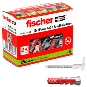 fischer EasyHook Angle - DuoPower 6x30 2K 564168 Dübel mit Schrauben, 25 St.