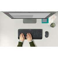 Logitech MK545 ADVANCED Tastatur-Maus-Set kabellos Printus schwarz 