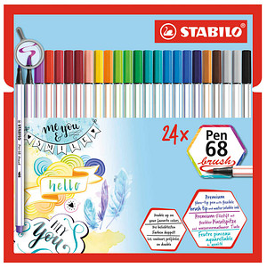 STABILO Pen 68 brush Brush-Pens farbsortiert, 24 St.