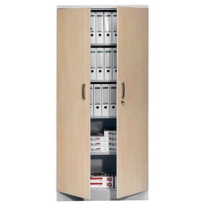 Gürkan Stahlschrank 100112 lichtgrau, ahorn 4 Fachböden 92,0 x 42,0 x 195,0 cm, aufgebaut, 1 St.