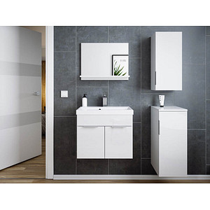 POSSEIK Badmöbel-Set 4-teilig LAGO weiß glanz 59,9 x 35,0 x 51,0 cm