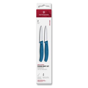VICTORINOX Küchenmesser  Swiss Classic silber, blau, Klinge: 8,0 cm, 2 St.