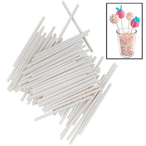 LURCH Stiele für Cake-Pops Flexiform, Papier weiß, 100 St.