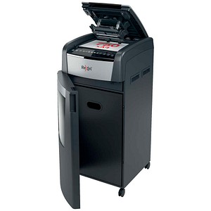 AKTION: Rexel Optimum AutoFeed+ 750X Aktenvernichter mit Partikelschnitt P-4, 4 x 28 mm, schwarz mit 200 Euro CashBack