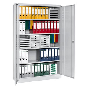 Gürkan Stahlschrank 100157 lichtgrau 4 Fachböden 120,0 x 42,0 x 195,0 cm, aufgebaut, 1 St.