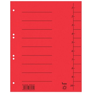 bene Trennblätter DIN A4 1-10 rot, 210 g/qm, 50 St.