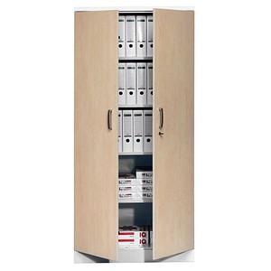 Gürkan Stahlschrank 100118 verkehrsweiß, ahorn 4 Fachböden 92,0 x 42,0 x 195,0 cm, aufgebaut, 1 St.
