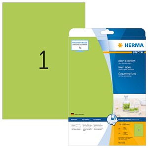 HERMA Etiketten 5151 grün 210,0 x 297,0 mm, 20 Blatt