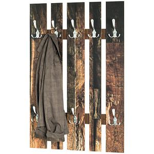 HAKU Möbel Wandgarderobe 19889 Holzmaserung Holz 8 Haken 65,0 x 100,0 cm, 1 St.