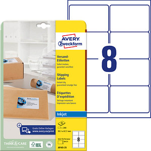 AVERY Zweckform Versandetiketten J8165-25 weiß 99,1 x 67,7 mm, 25 Blatt