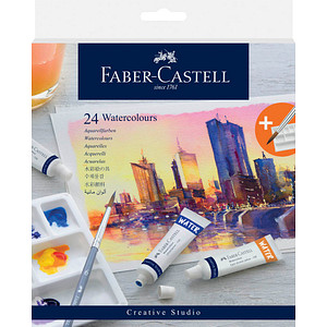 FABER-CASTELL Aquarellfarben farbsortiert 24 x 9,0 ml, 24 St.
