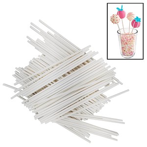 LURCH Stiele für Cake-Pops Flexiform, Papier weiß, 100 St.