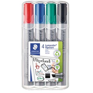 STAEDTLER Lumocolor Flipchart-Marker farbsortiert 2,0 - 5,0 mm, 4 St.