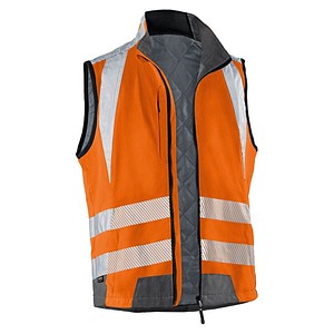 KÜBLER® unisex Warnweste REFLECTIQ warnorange, anthrazit Größe L