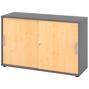 HAMMERBACHER Schiebetürenschrank 1752S, V1752S/G/3/CE ahorn, grafit 1 Fachboden 120,0 x 40,0 x 74,8 cm