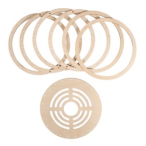 Rayher Bastelholz natur Holzringe-Set für Lampenschirm, 1 Set