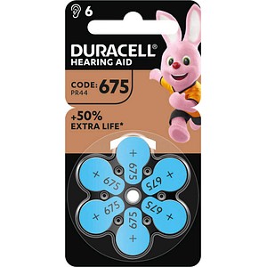 DURACELL Knopfzellen 675 AC Zink-Luft 1,45 V, 6 St.