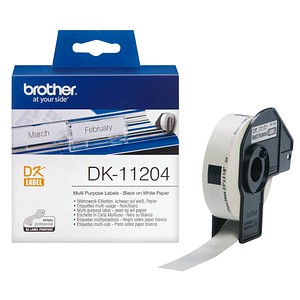 brother Endlosetikettenrolle für Etikettendrucker DK11204 weiß, 17,0 x 54,0 mm, 1 x 400 Etiketten