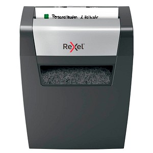 Rexel Momentum X406 Aktenvernichter mit Partikelschnitt P-4, 4 x 28 mm, bis 6 Blatt, schwarz