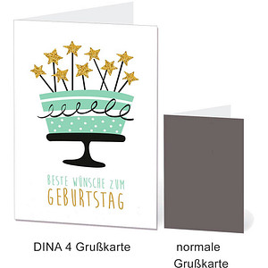 LUMA Geburtstagskarte Torte LUDINA4 01 DIN A4, 1 St.