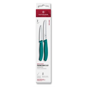 VICTORINOX Küchenmesser  Swiss Classic silber, grün, 2 St.