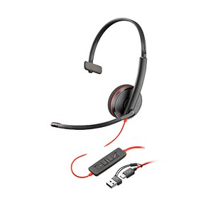 poly Blackwire 3210 Monaural USB-Headset schwarz