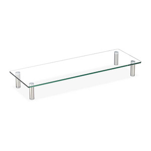 relaxdays Monitorständer silber, transparent