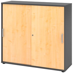 HAMMERBACHER Schiebetürenschrank 1753S, V1753S/G/3/CE ahorn, grafit 2 Fachböden 120,0 x 40,0 x 110,0 cm